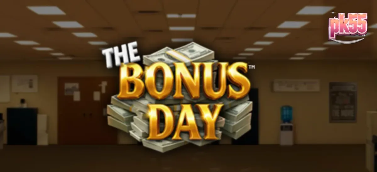 Tampilan visual slot The Bonus Day dengan tema kantor yang ceria